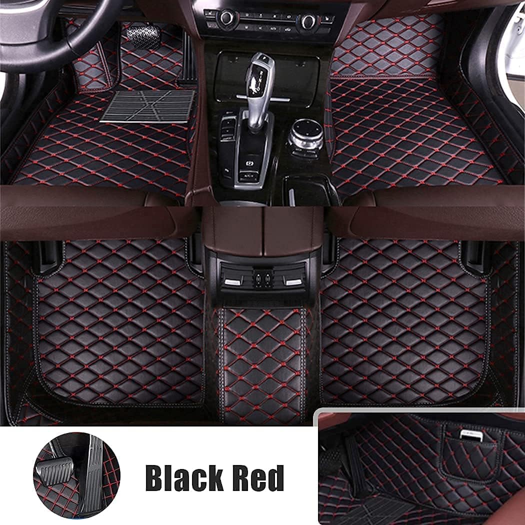Brown Leather Car Floor Mats with Pocket S5047