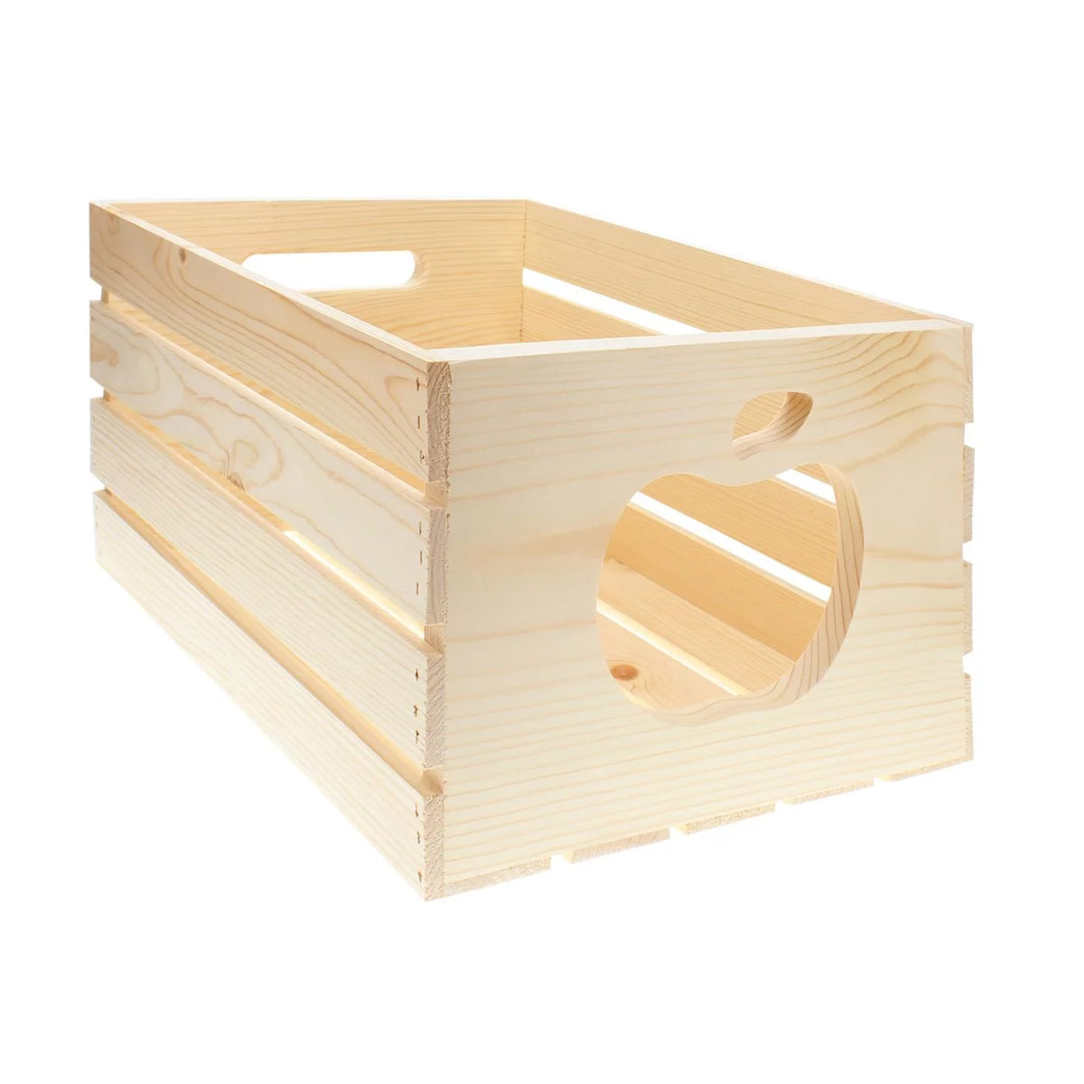 Wooden Crate with apple cutout, Pine, 17.75" x 12" x 9.5" G745078