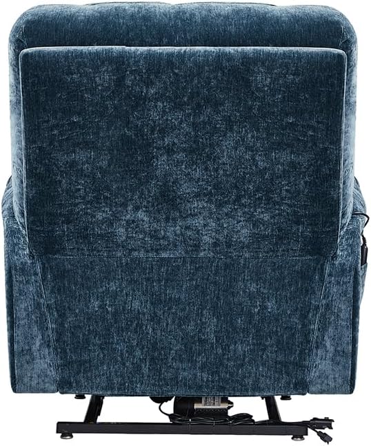 Blue Dual Motor Power Lift Recliner Chair with Remote Control Massage and Heat Cup Holder Q8971