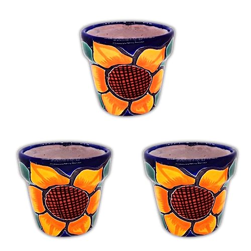 Set of 3 Hand-Painted Talavera Planters Q729185
