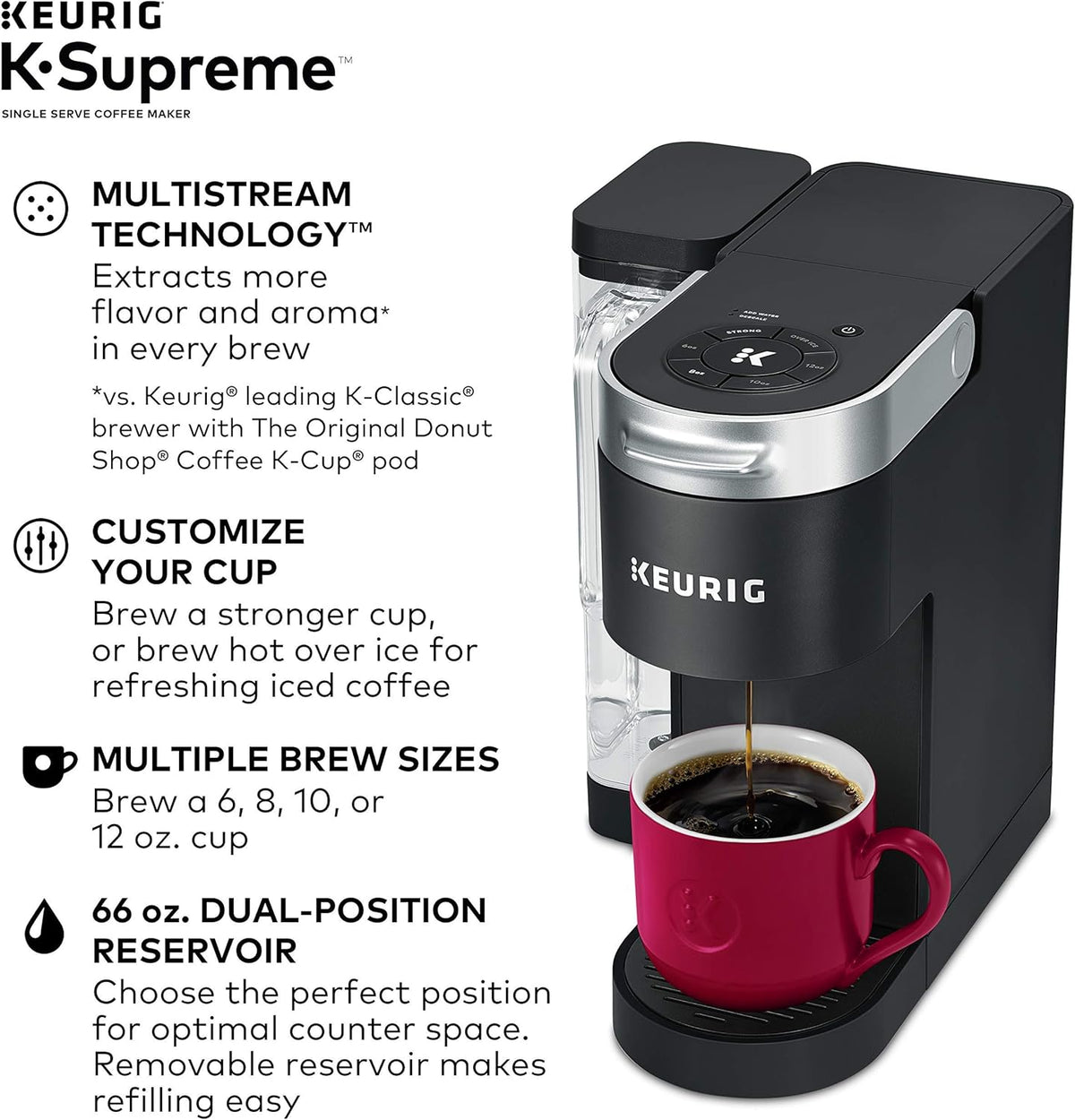 Black Single Serve K-Cup Pod Coffee Maker E64846