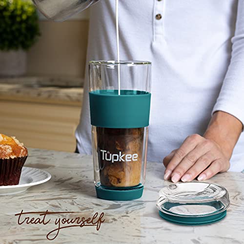 14-Ounce Double Wall Glass Tumbler with Lid B1163