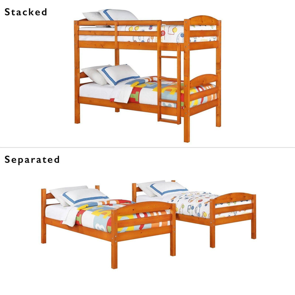 Pine Wood Twin-over-Twin Bunk Bed I621
