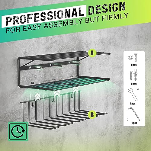 3 Layers Wall Mounted Power Tool Organizer with 4 Drill Holders (2 Pack) V787