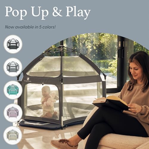 Pop Up Playpen with Canopy, Travel Bag, Mosquito Net (Anchor Grey) P78493
