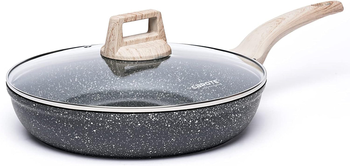 12-Inch Nonstick Granite Frying Pan with Glass Lid P333330
