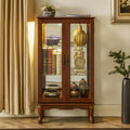 Walnut 3 Shelf Tempered Glass Curio Cabinet J812498