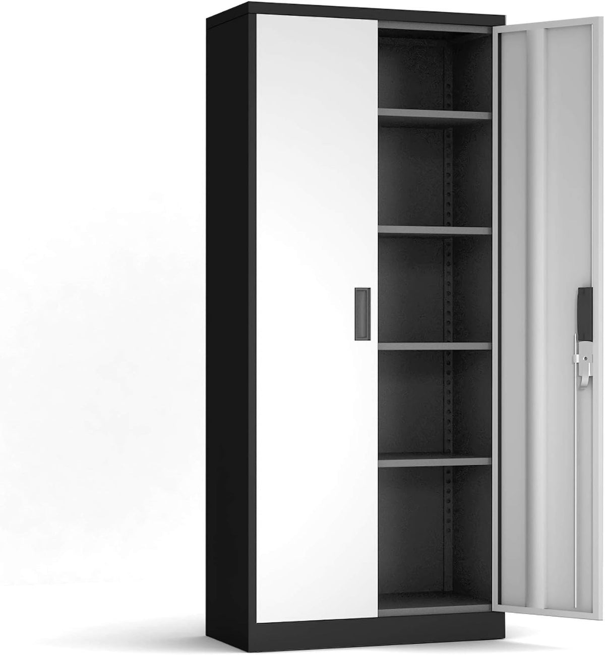 Metal Storage Cabinet with Locking Doors and 4 Adjustable Shelves M88418