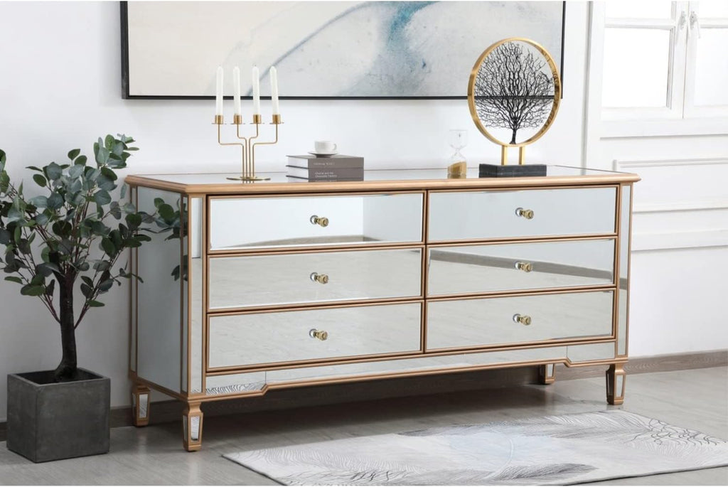 Antique Gold Mirrored Chest L8298