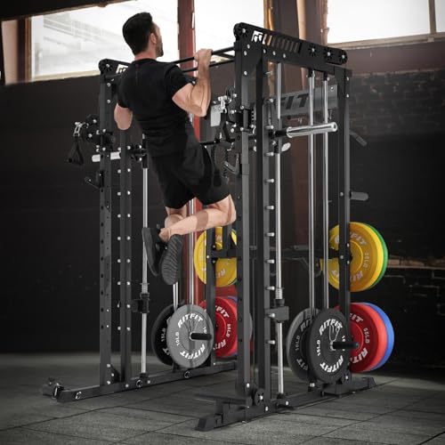 Multi-function Smith Machine with Cable Crossover System Power Rack R32127