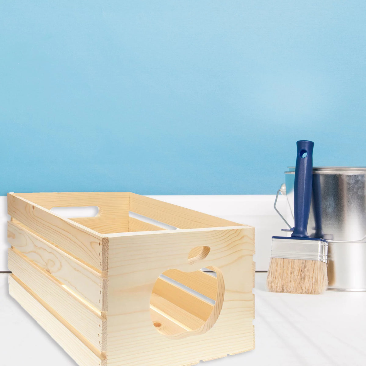 Wooden Crate with apple cutout, Pine, 17.75" x 12" x 9.5" G745078