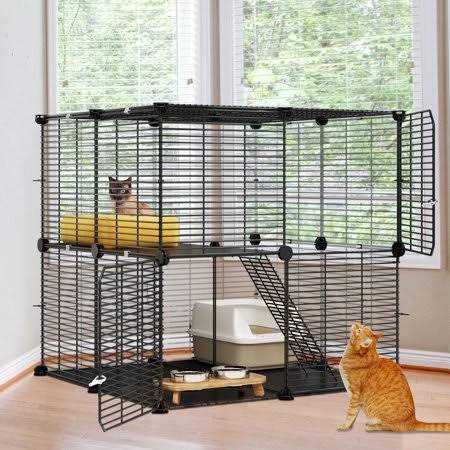 2-Tier Indoor Cat Cage Pet Playpen W1078