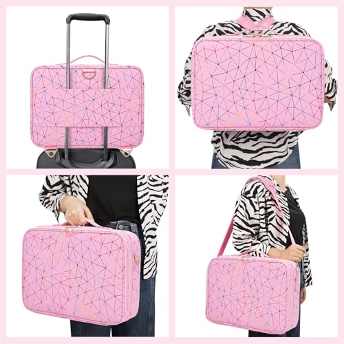 Large Capacity 3 Layers Makeup Case Cosmetic Organizer Brush Bag Barber Train Case I553