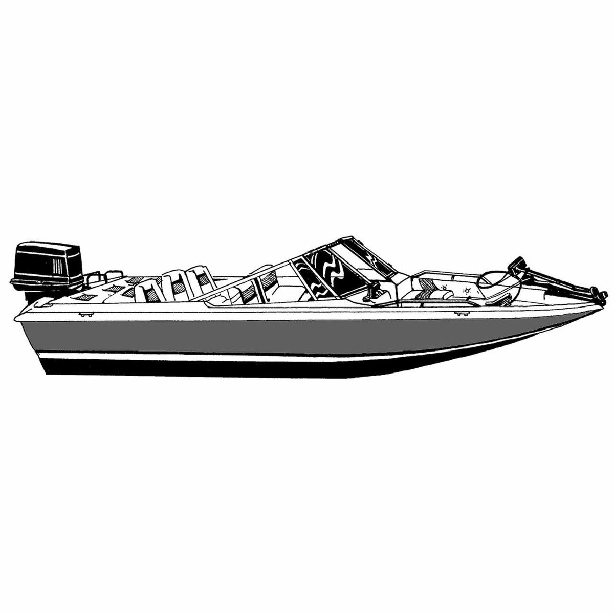 Boat with Walk-Thru Windshield Cover E9455
