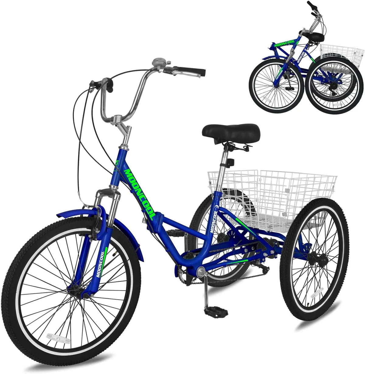 7 Speed Folding Adult Tricycle with Basket K702259