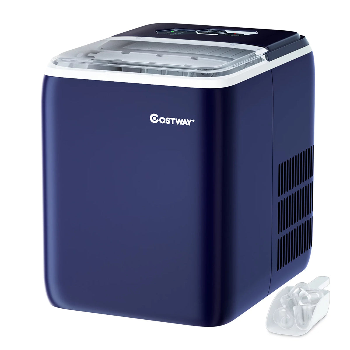 Portable Countertop Ice Maker Machine 44Lbs/24H Self-Clean with Scoop Silver Y485088