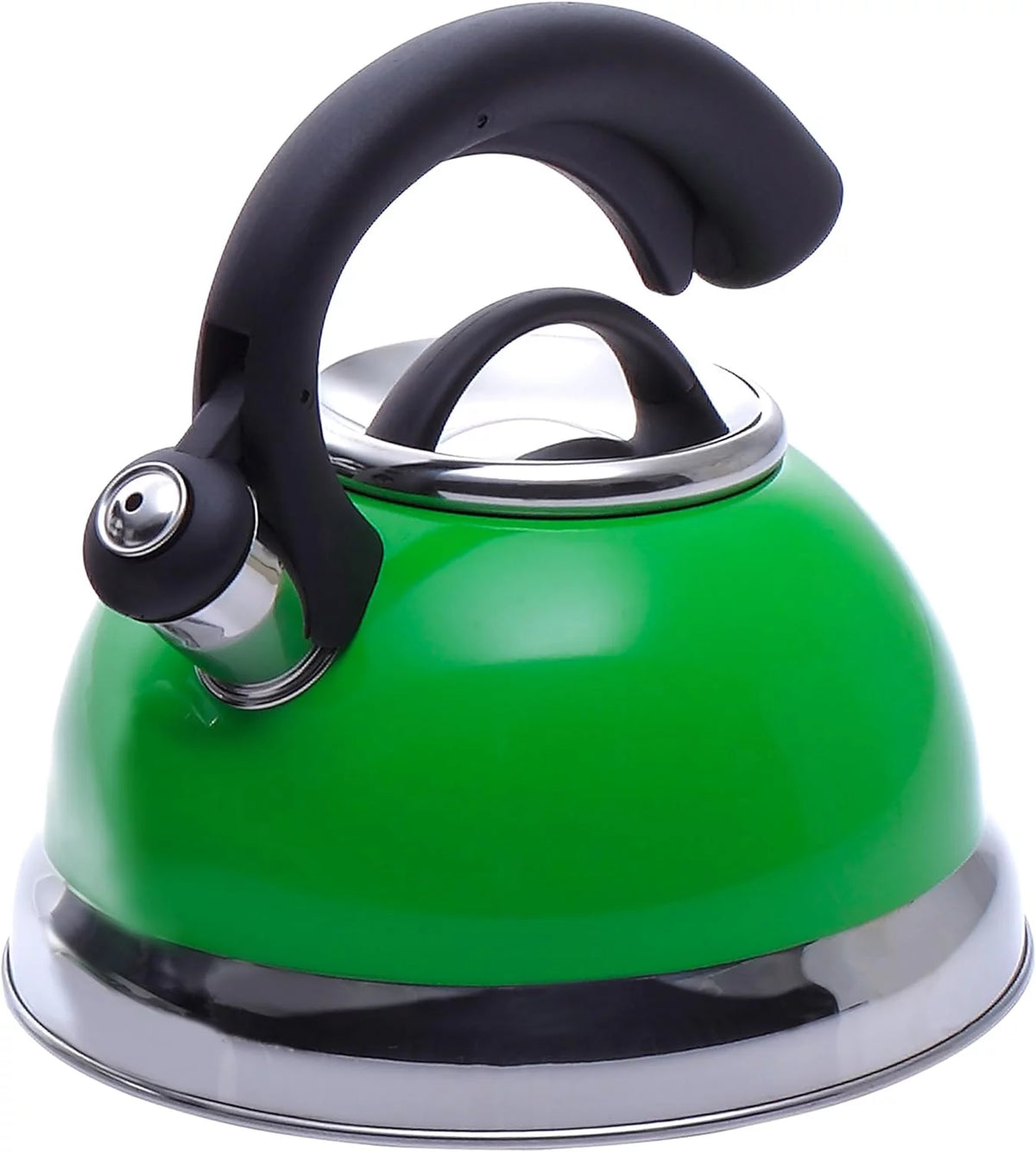 Green Stainless Steel Whistling Tea Kettle 2.6-Quart F95489