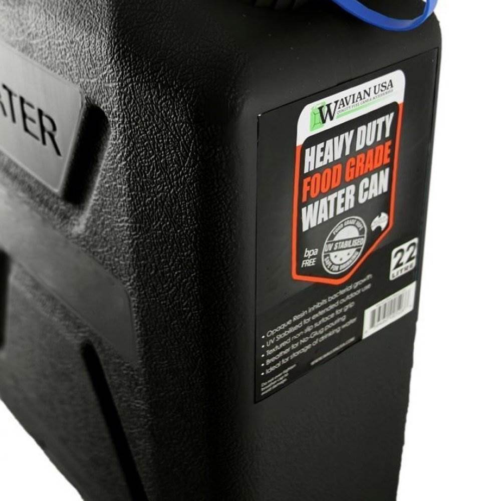 5 Gallon Plastic Water Jug Can Container with Easy Pour Spout, Black U35220