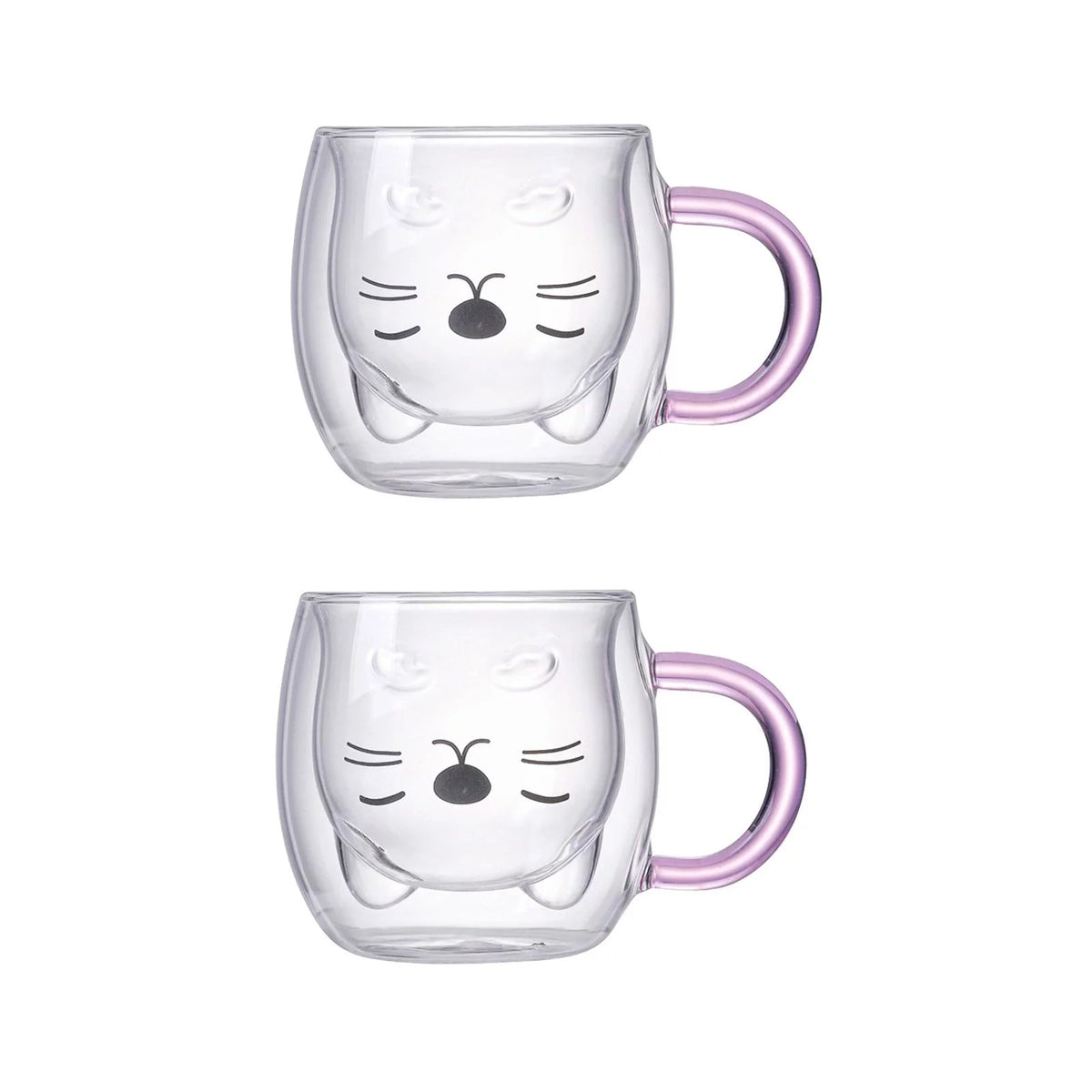 2x 280ml Double Wall Borosilicate Glass Cup P48126