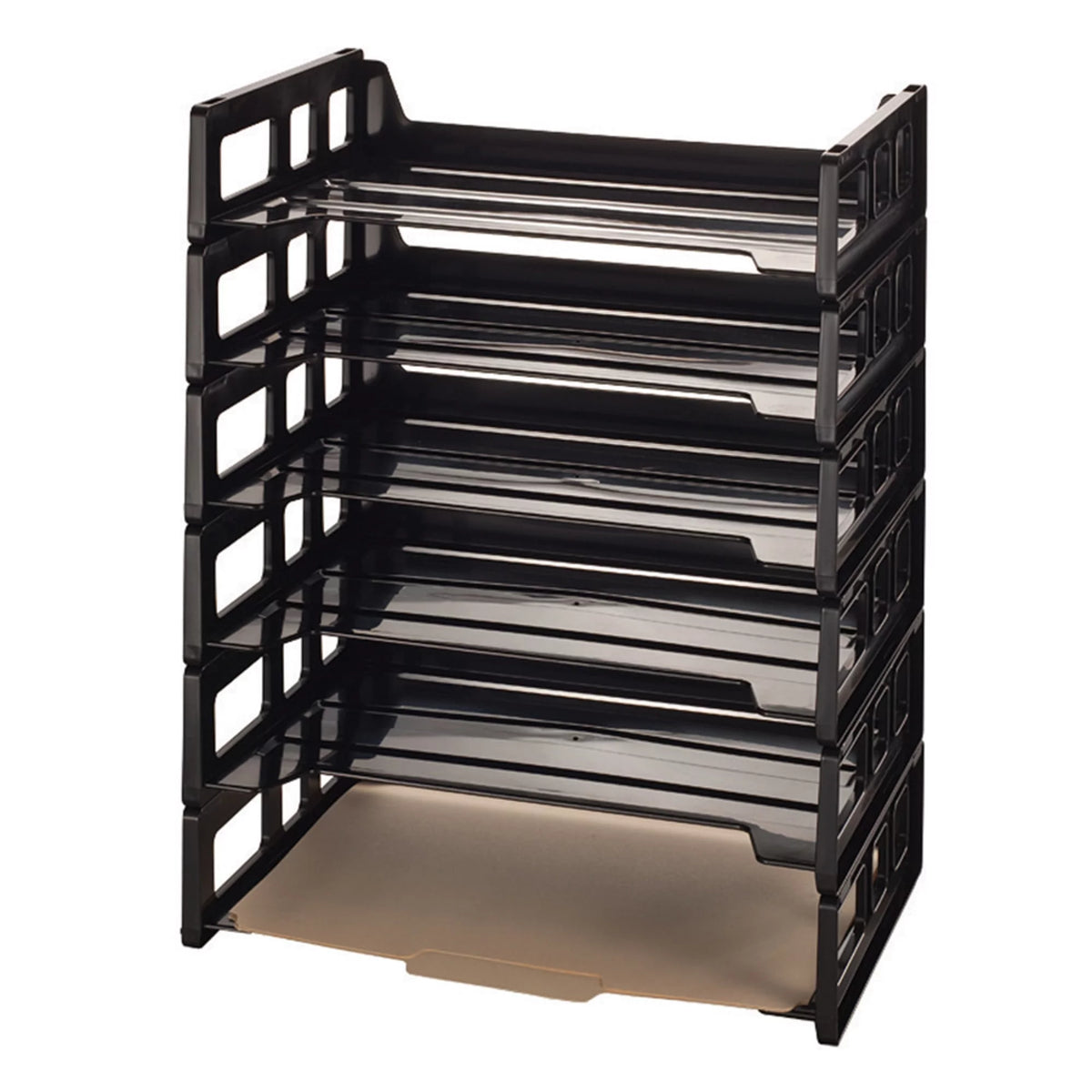 Black Stackable Letter Trays, Pack Of 6 B938881
