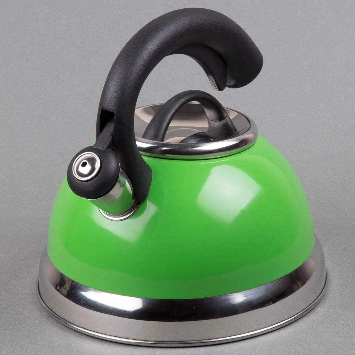 Green Stainless Steel Whistling Tea Kettle 2.6-Quart F95489