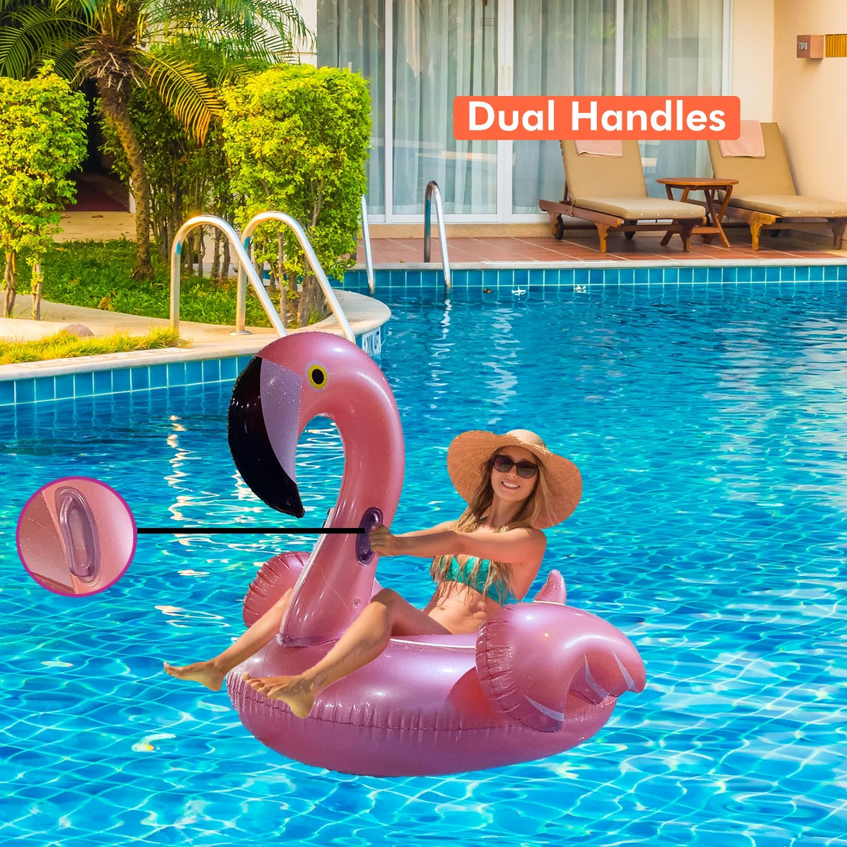 Inflatable Flamingo Pool Float Toy 60x60x34 inches G806922