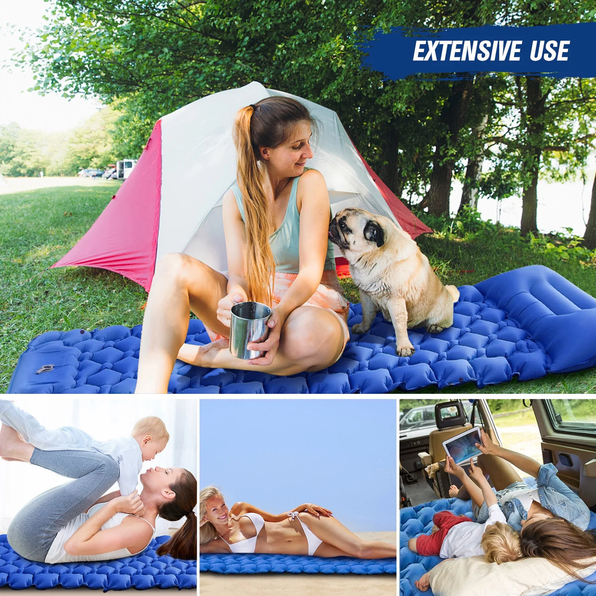 Waterproof Backpacking Sleeping Pad with Air Pillow K568636