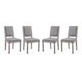 Upholstered Fabric Dining Chair Set of 4 Light Gray E260942