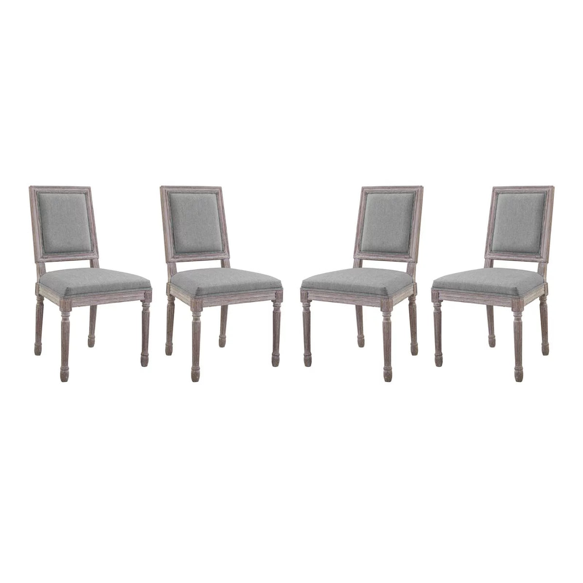 Upholstered Fabric Dining Chair Set of 4 Light Gray E260942