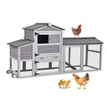 80in Wooden Chicken Coop with Wheels A5605