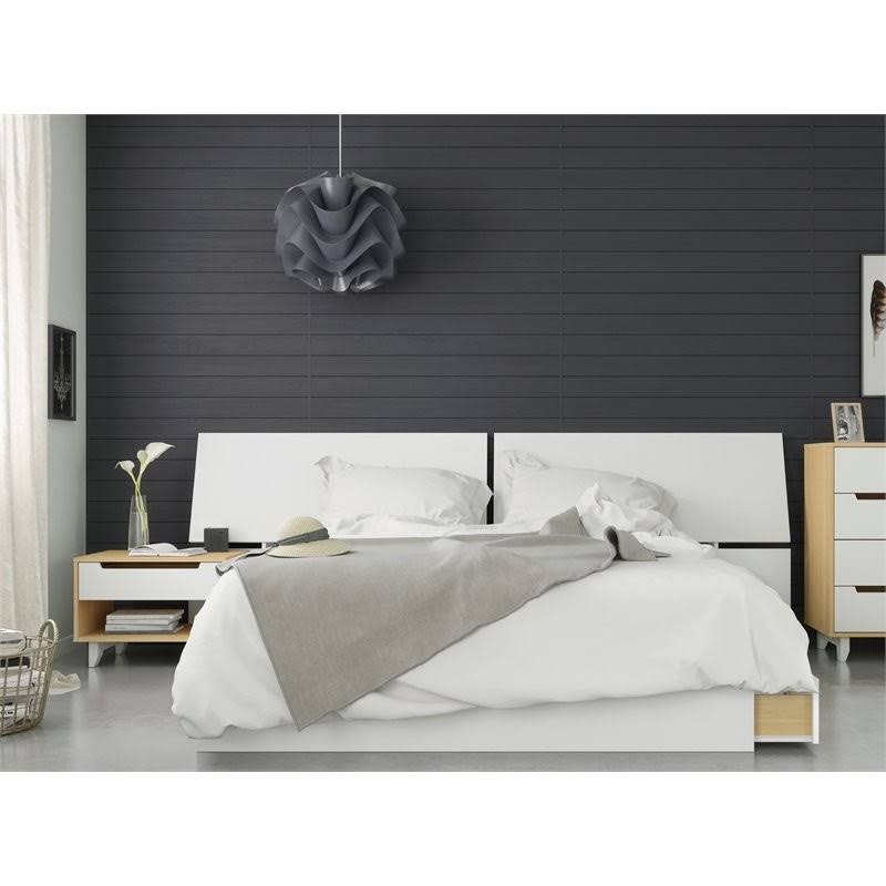Natural Maple White Queen Size Bedroom Set W40256