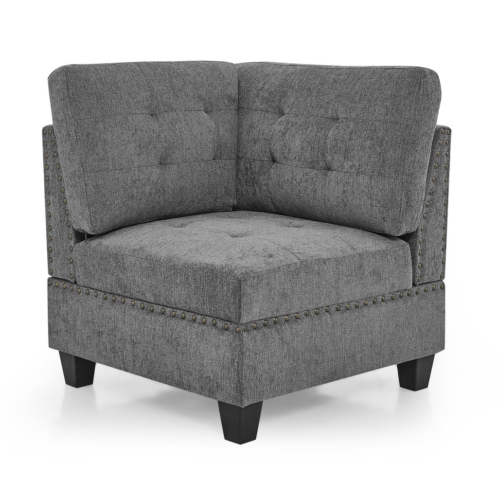 Grey Chenille Corner Sofa E224
