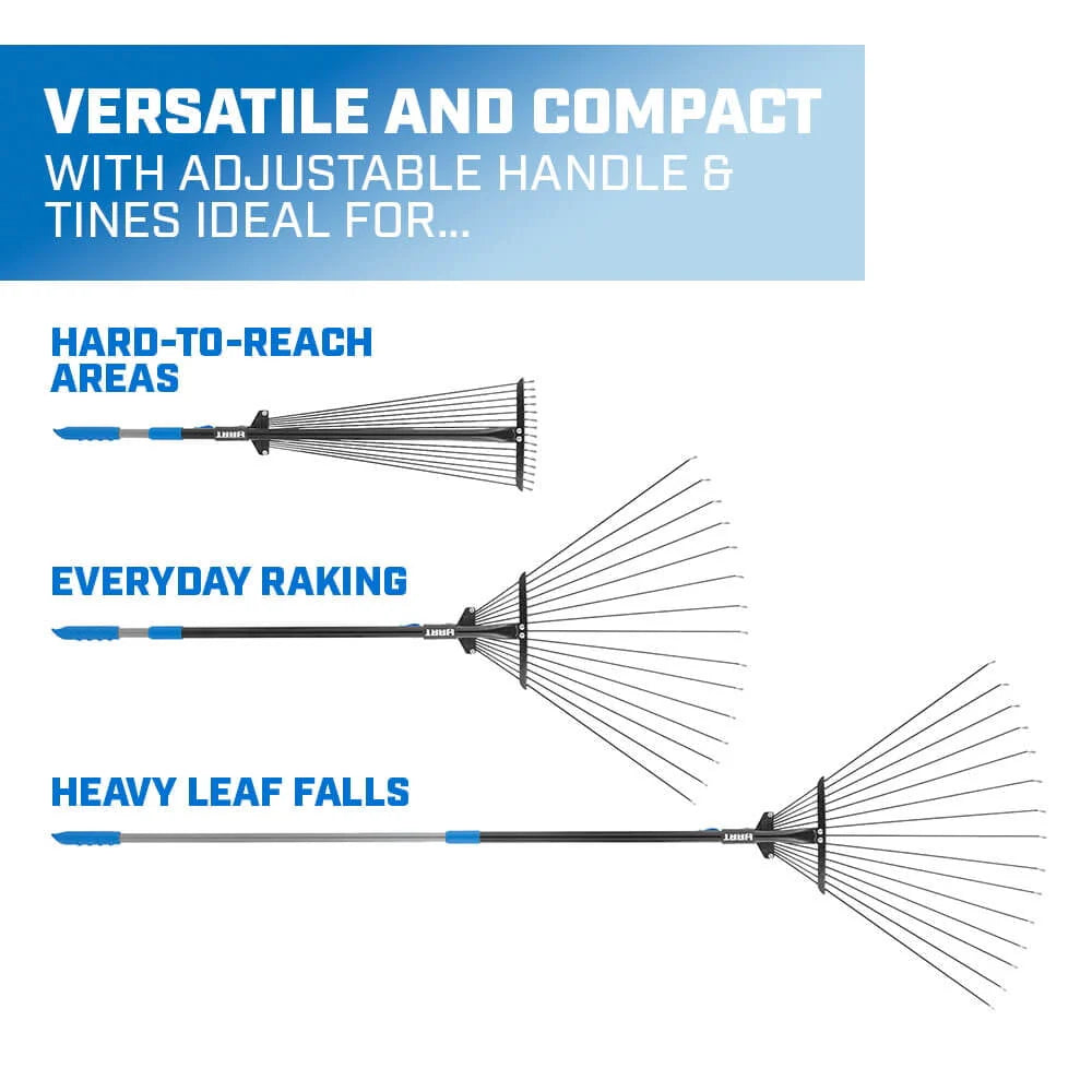15-Tine Adjustable Leaf Rake with Telescoping Handle Q85683
