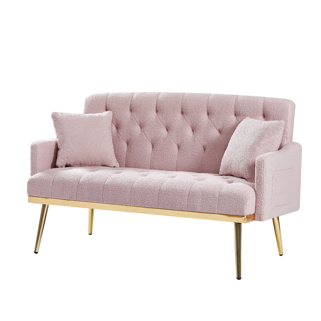 PINK TEDDY FABRIC 2 SEATER SOFA S5047