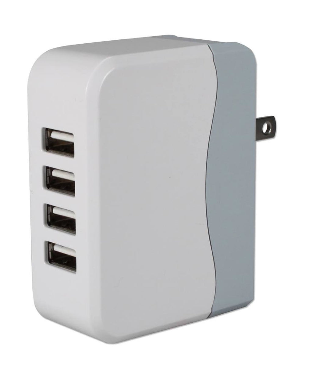 4-Port 4.5amp USB AC Charger with Folding Power Plug F624222