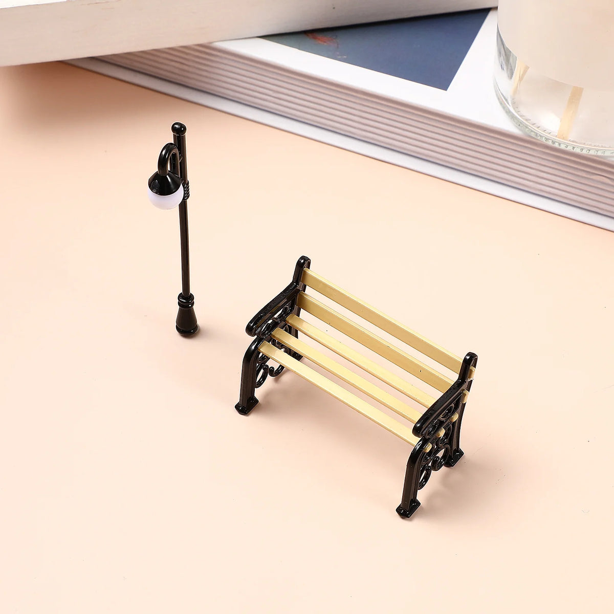 3 Sets Dollhouse Furniture Wooden Model Metal H320014