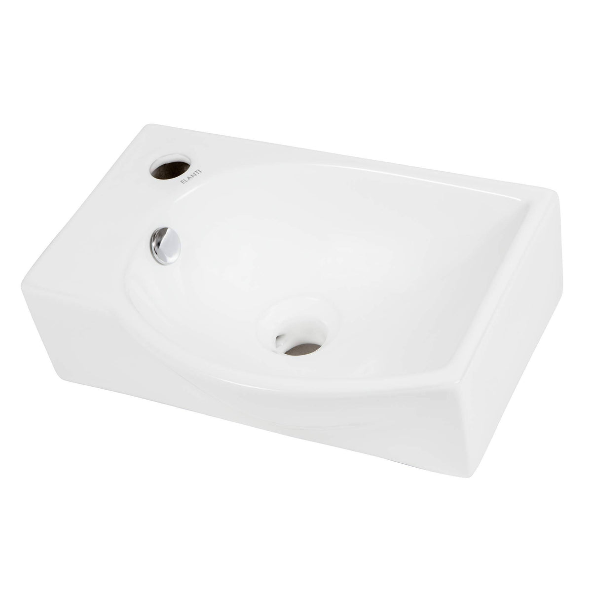 Left-Facing Ceramic Wall-Mount Bathroom Sink M3812