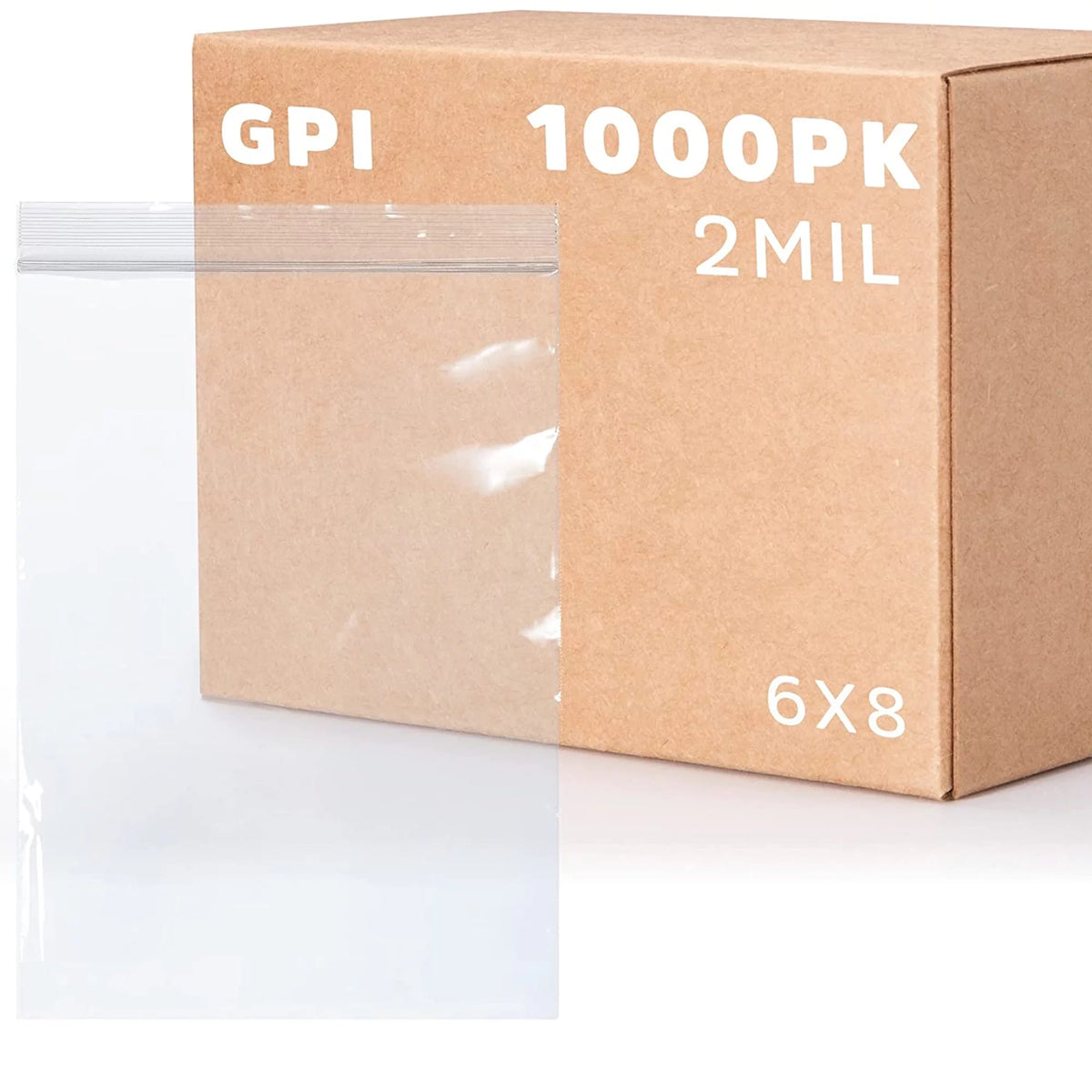 6” x 8” 2 Mil Clear Resealable Ziplock Bags 1000-Pack A3167