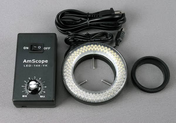 3.5X-45X Stereo Zoom Microscope on Dual Arm Boom Stand with 144-LED Ring Light and 3MP Camera F988315