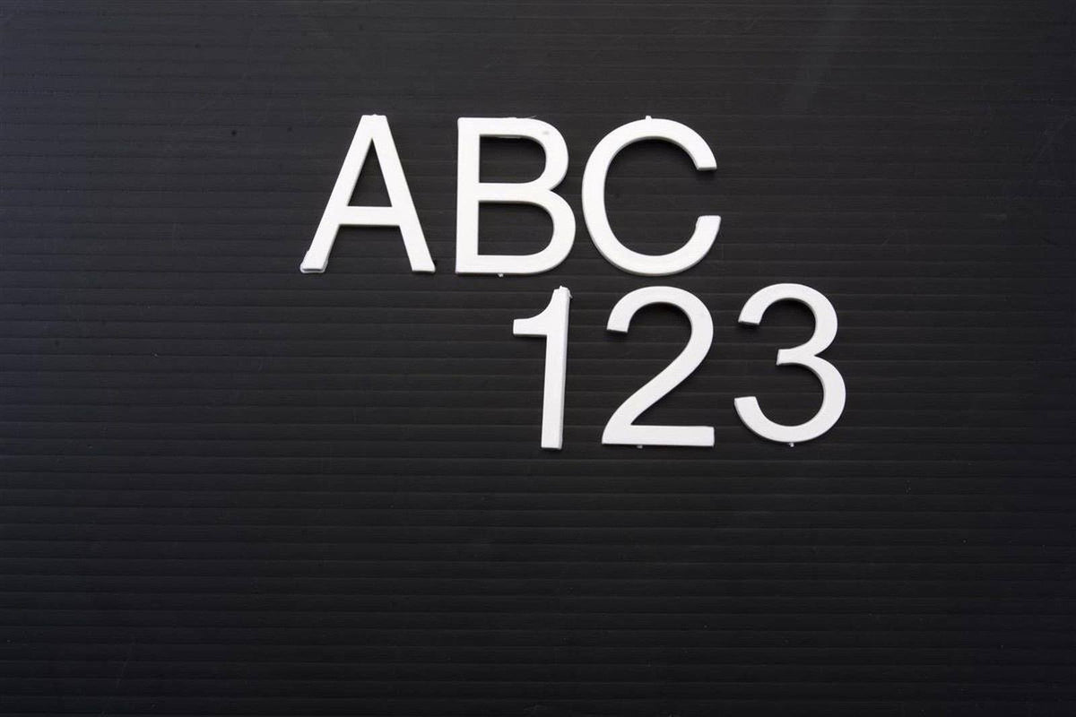 White Letter Kit for Grooved Sign Boards, 2 Characters Z1497