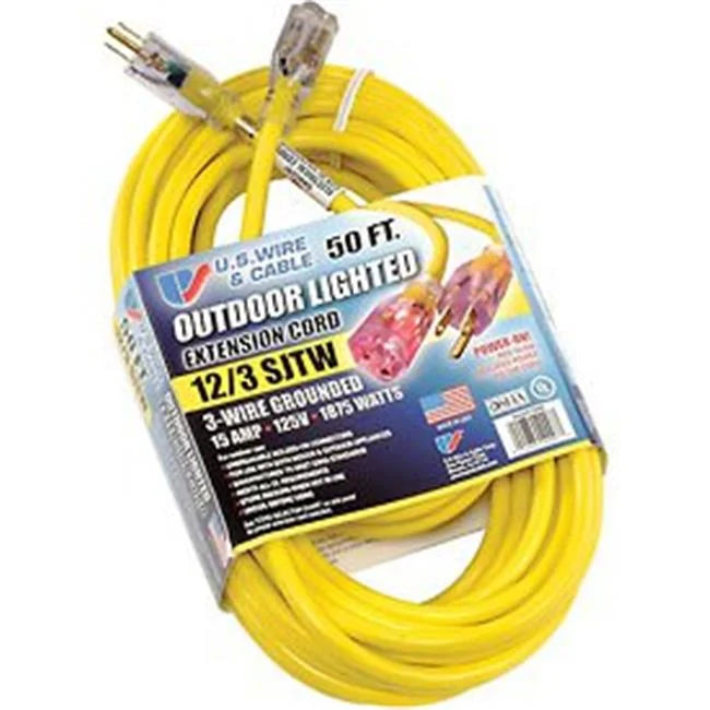 Yellow SJTW 15A Lighted Cord Set Q681087