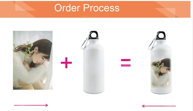 5pcs 600ml Blank Coated Sublimation Aluminium Water Bottle G43294