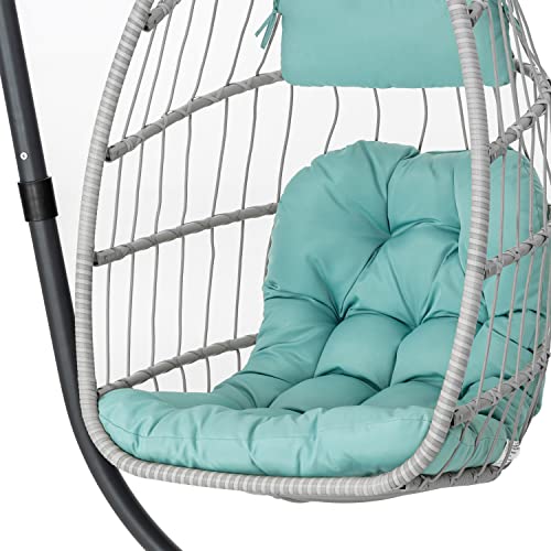 Hanging Egg Chair with Stand and Footrest K75419