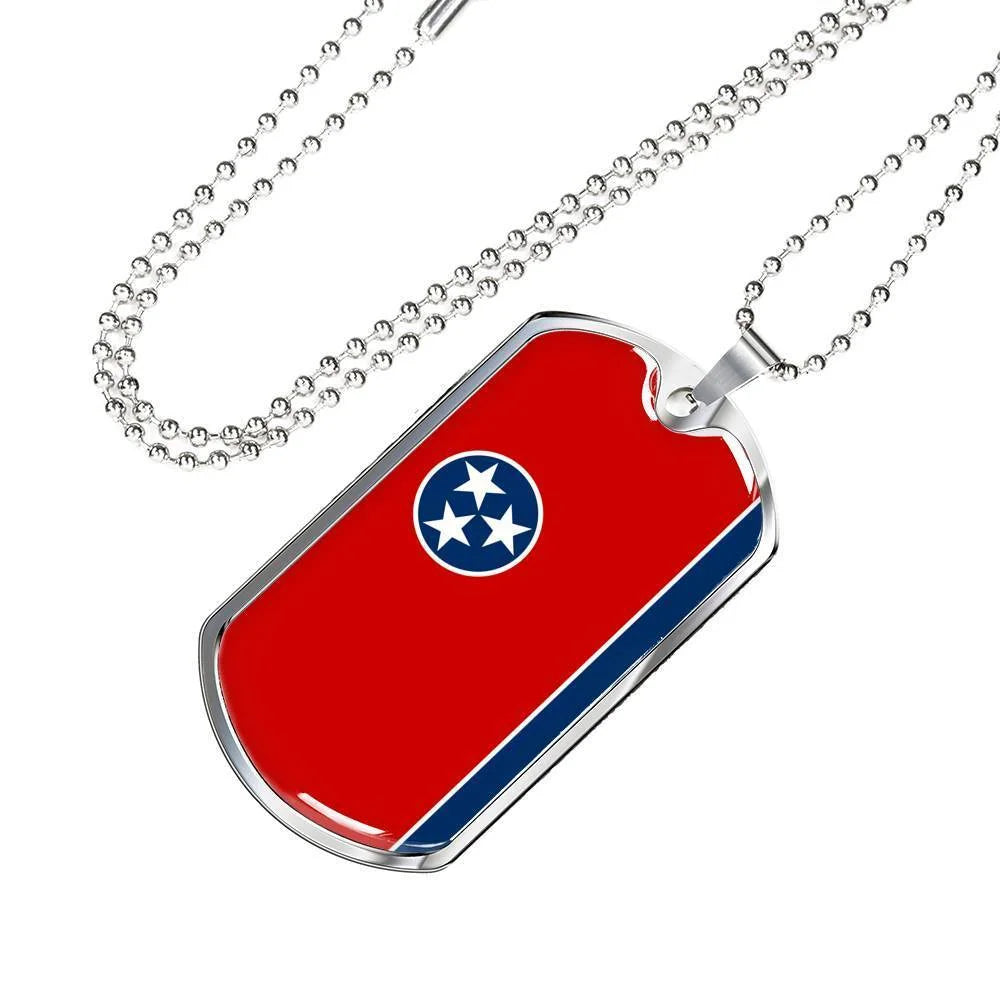 Stainless Steel or 18k Gold Dog Tag Necklace G745