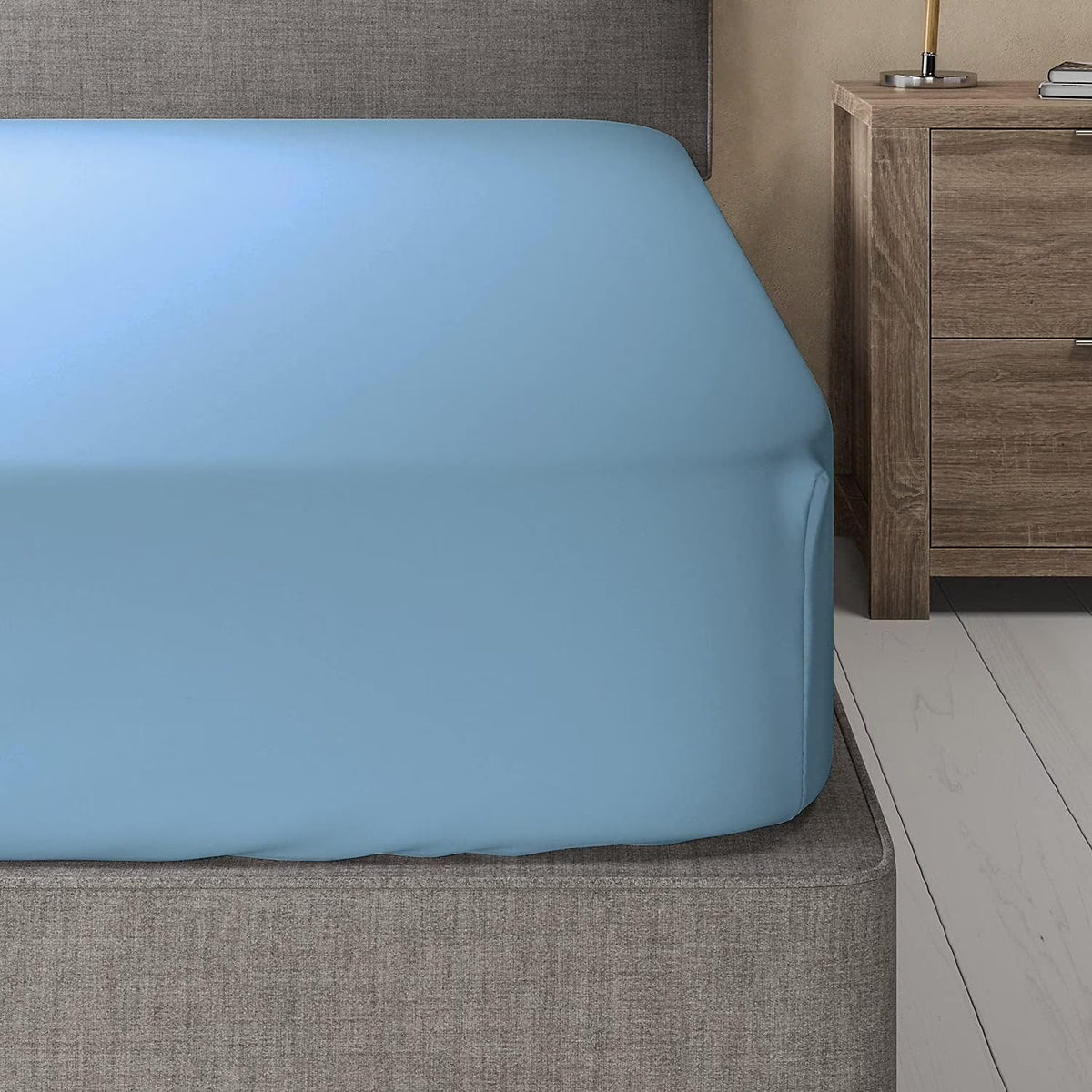 California King Solid Blue Fitted Sheet K96991