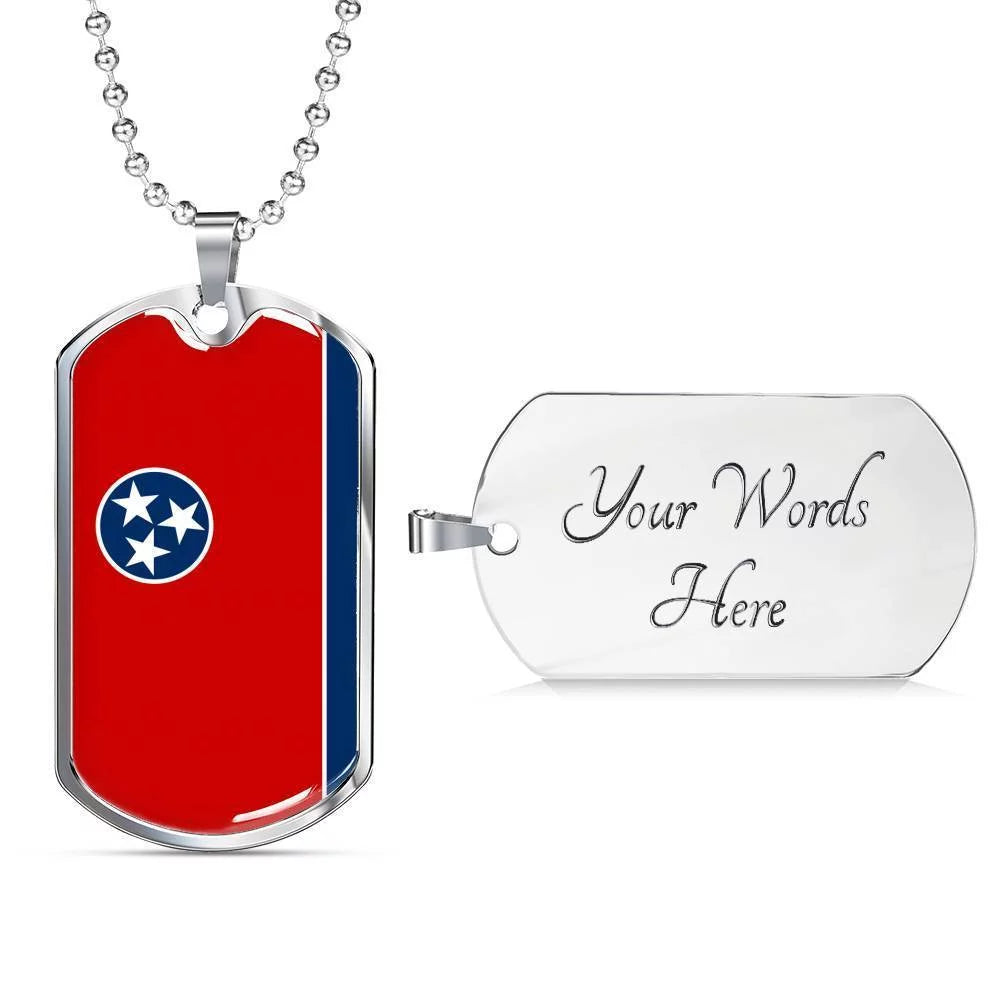 Stainless Steel or 18k Gold Dog Tag Necklace G745