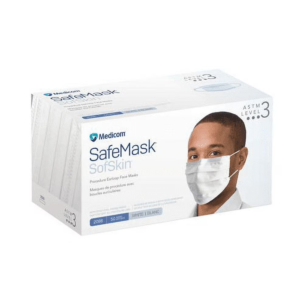 White ASTM Level 3 Earloop Face Masks 50/Pk Y964862