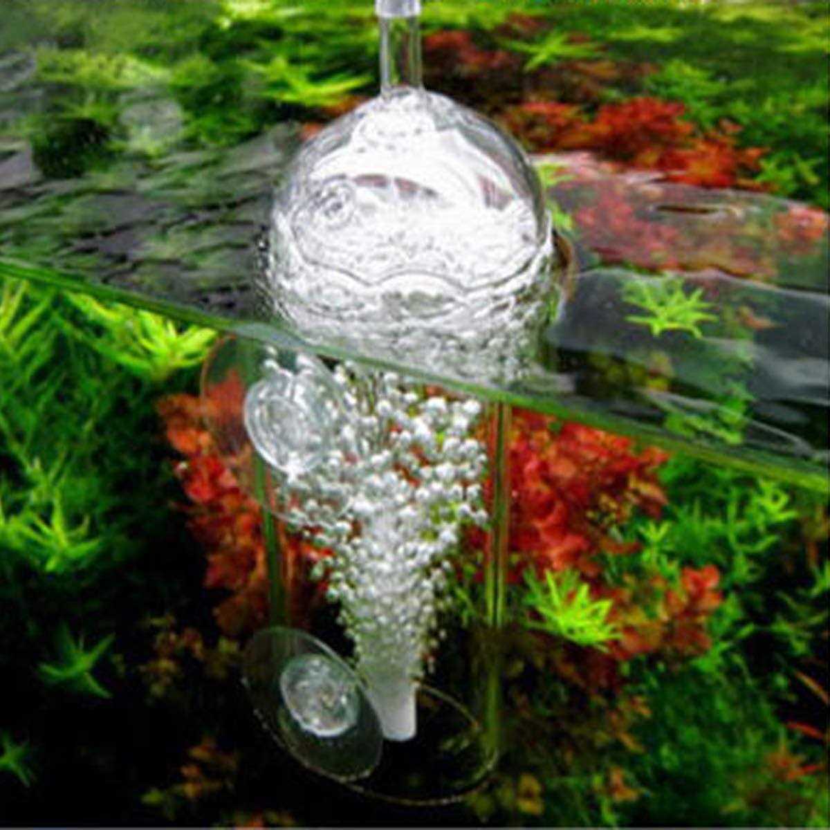 Aquarium Air Oxygen Bubbler Glass Cup with Water Tube Y48366