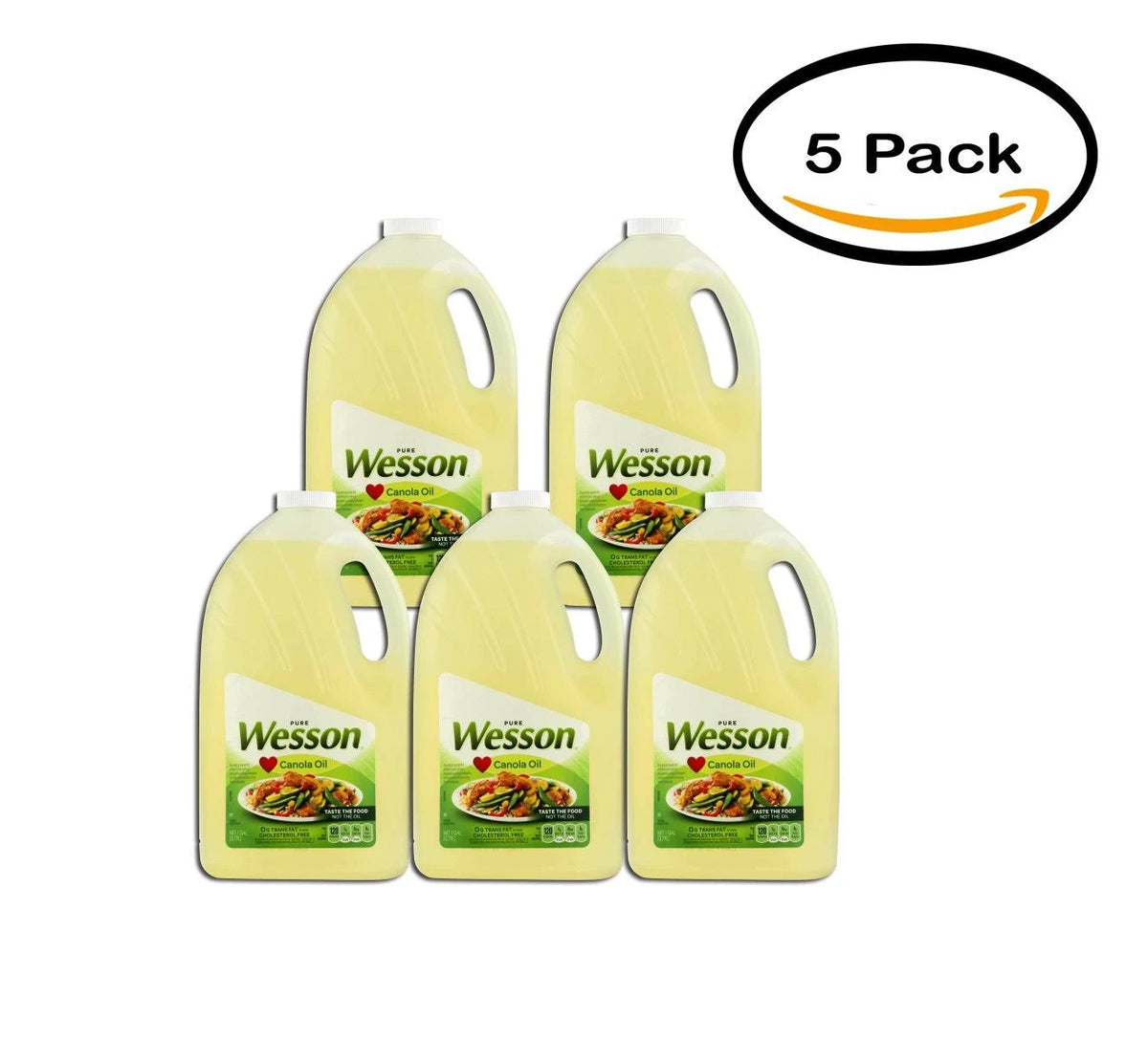 Pack of 5 Wesson Pure Canola Oil 1 Gal V134