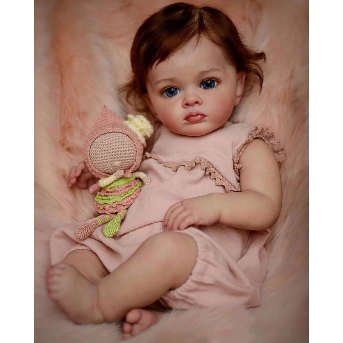 24inch Handmade Painted Reborn Dolls with Rooted Hair D46364